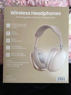 Over Ear Wireless Headphones Rose Gold Color